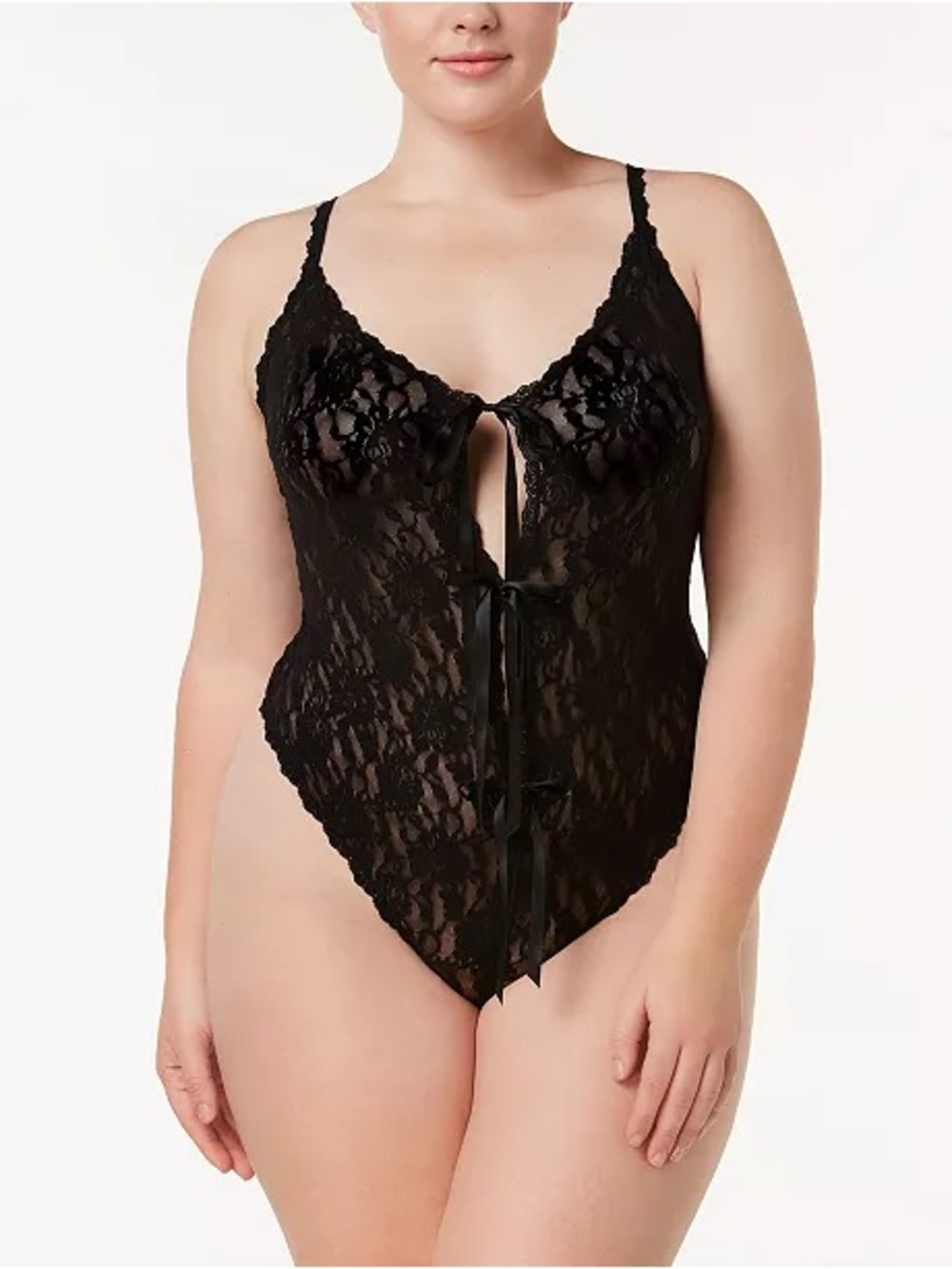 Plus Size After Midnight Crotchless Keyhole Lingerie Teddy